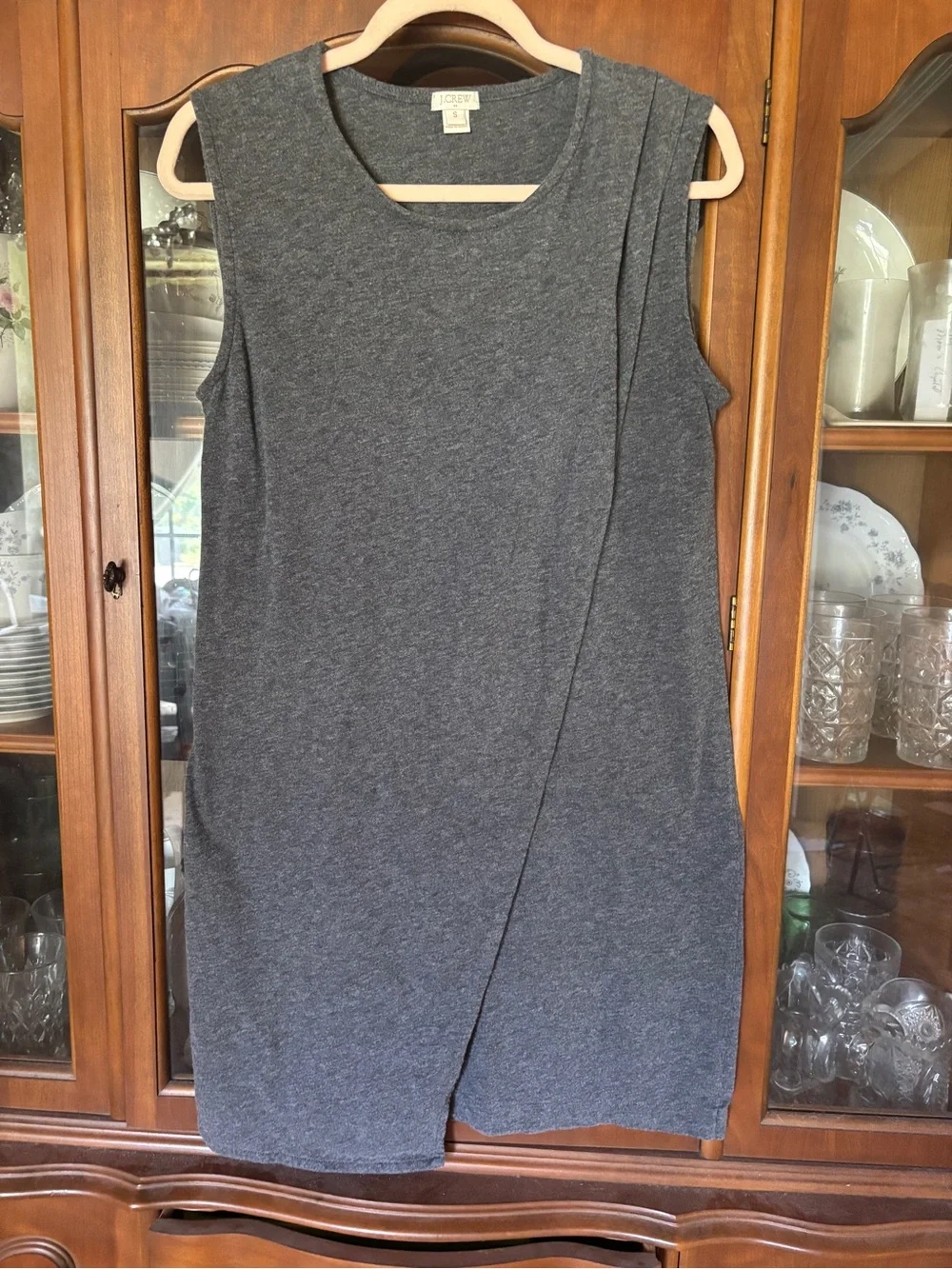j. crew charcoal gray asymmetrical mini dress size s 90s grunge minimalist